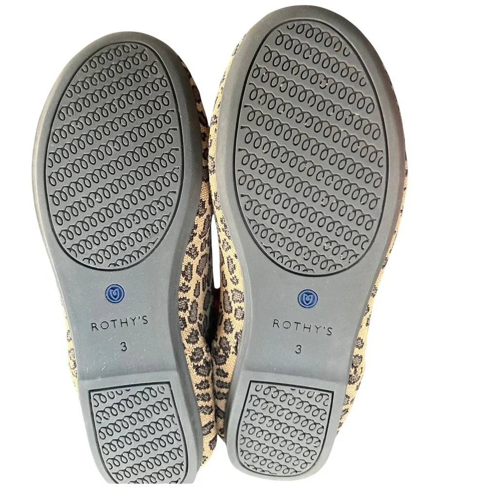 Rothy's Kids Loafer's Girls Size 3 Spotted Leopard Animal Print Slip-on Shoes‎